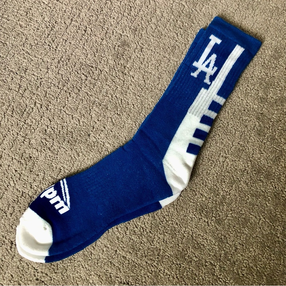 Los Angeles Dodgers Baseball Socks, Tall Blue and White Adult Large NWT